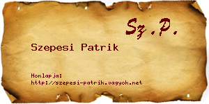 Szepesi Patrik névjegykártya
